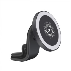 Hot selling 15W fast charging magnetic wireless car charger with stand for iphone