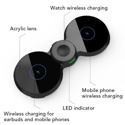 New 15W fast charging 3 in 1 wireless charger with stand for iphone